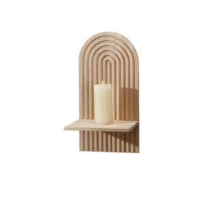 Lifebay Radiant Reverie: Boho Wooden Sun Rainbow Wall Shelves