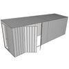 Build-a-Shed 1.5 x 6 x 2m Skillion Double Hinged Side Doors Shed - Zinc