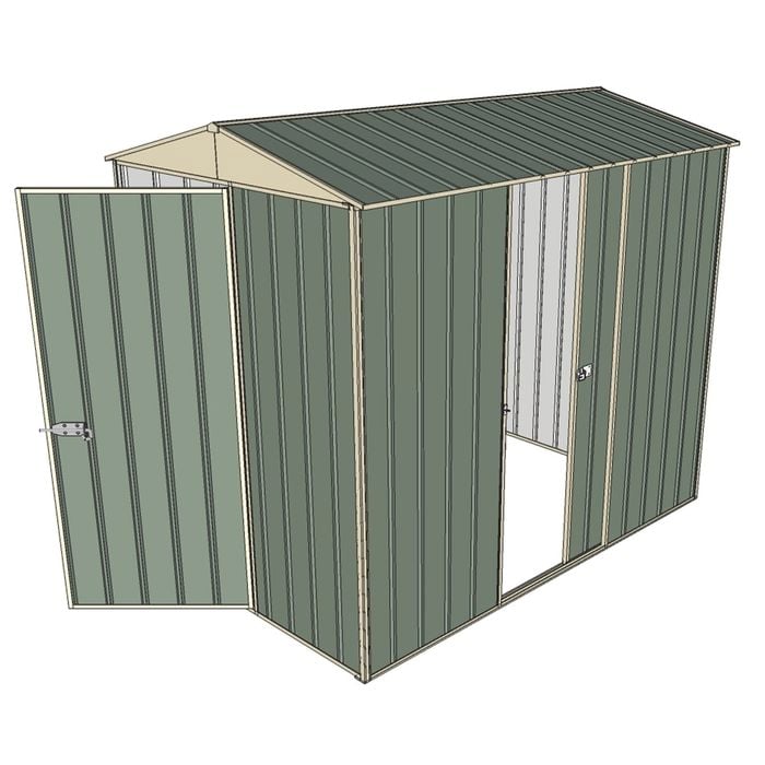 Build-a-Shed 1.5 x 2.3 x 2.3m Narrow Front Gable Dual Door Shed - Green