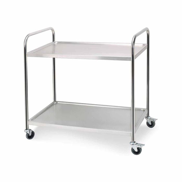 SOGA 2 Tier 86x54x94cm Stainless Steel Food Cart