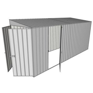 Build-a-Shed 1.5 x 4.5 x 2m Single Hinged Side Door Skillion Shed - Zinc