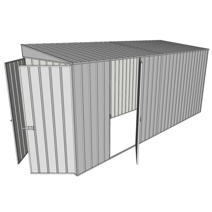 Build-a-Shed 1.5 x 4.5 x 2m Single Hinged Side Door Skillion Shed - Zinc