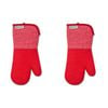2PK KitchenAid Ribbed Soft Silicone Oven Glove Carded Empire Red