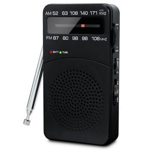 Mini Portable Radio Headphone Jack Black