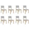Levede 8Pcs Solid Wood Fabric Seat dining Chair - Natural