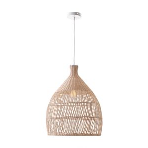 Lexi Lighting Shanen Rattan Pendant Light Natural Wicker Shade 205cm