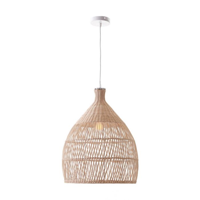 Lexi Lighting Shanen Rattan Pendant Light Natural Wicker Shade 205cm