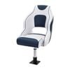 Seamanship Captain Bucket Boat Seats Flip Up Bolster Swivel 15cm Padding with Pedestals 34–46cm Blue
