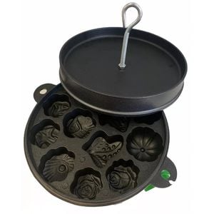Cast Iron Cake Mould Maker Cakes Pastry Mould Baking Pan Reusable With Lid