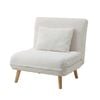Oikiture Folding Sofa Bed Lounge Single Chair Recliner Boucle White