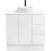 CIBO 900mm White Nordic Full Height Bathroom Vanity with Fluted White Gloss Basin