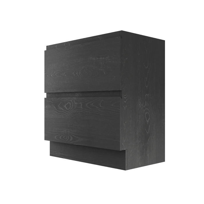 Stein 600 x 450 x 810mm Black Select Floor Standing Handleless Vanity - Cabinet Only