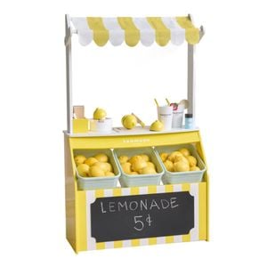 Teamson Kids Sunny Citrus Lemonade Stand Playset with Interactive Accessories
