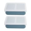 2pk Melii Silicone Bento Removable Compartments With Dividers Blue/mint 700ml