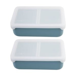 2pk Melii Silicone Bento Removable Compartments With Dividers Blue/mint 700ml
