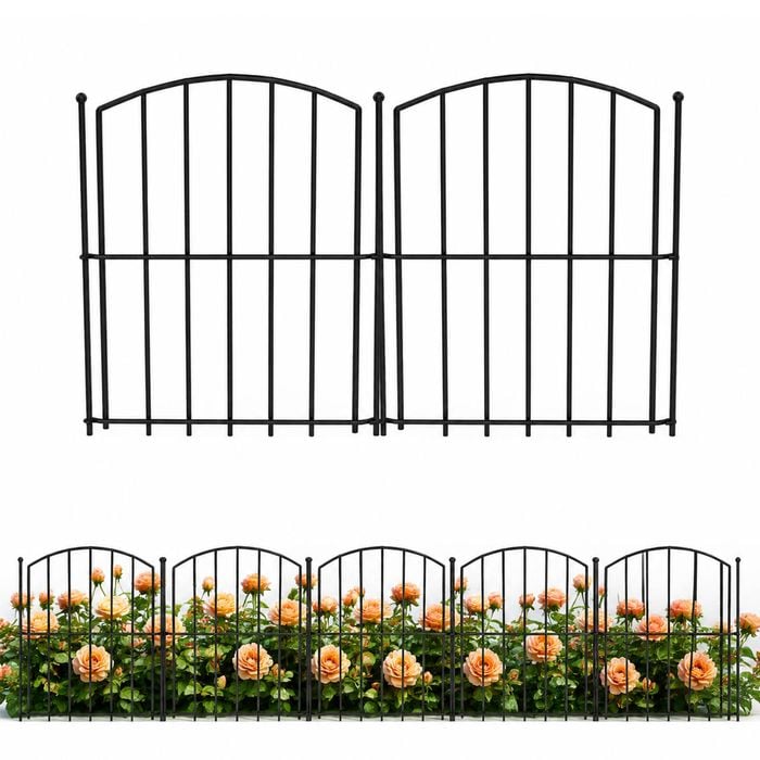 Advwin Garden Fence DIY Decorative Metal Panels Flower Bed Pet Barrier Border