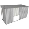 Build-a-Shed 1.5 x 3.7 x 2m Sliding Door Tunnel Shed with Double Sliding Side Doors - Zinc