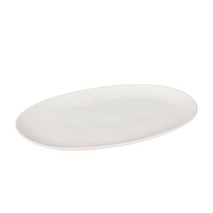 NF Living Ovalo Oval Plate 42x25x3 Reactive Glaze Stoneware Dinnerware White
