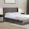 Istyle Modern Classic Herman Double Velvet Bed Frame Grey with Black Legs
