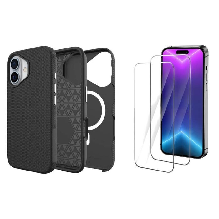 Icoverlover For Iphone 17 Case Compatible With Magsafe Tough Black + 2x Screen Protectors