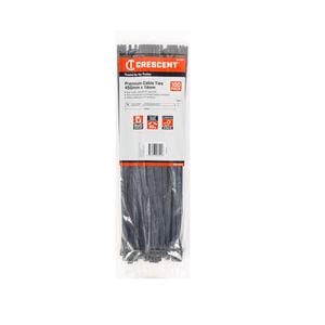 CRESCENT 450 x 7.6mm Black Cable Ties - 100 Pack