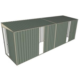 Build-a-Shed 1.5 x 6 x 2m Sliding Door Tunnel Shed With 2 Sliding Side Doors - Green