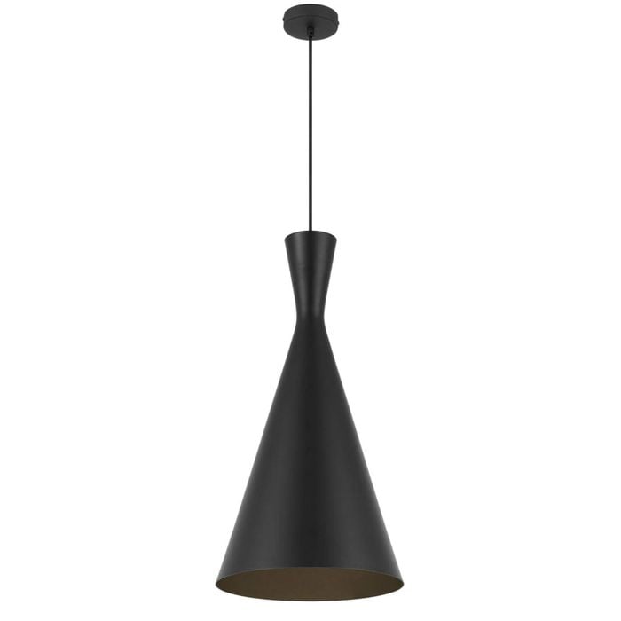 Telbix Flero Modern Pendant Hanging Lamp Light Aluminium Black Brushed
