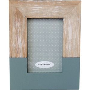 LVD Pinewood Modern Glass Photo/Picture Frame 4x6 18x23x2cm Denim