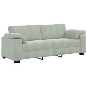 vidaXL 3-Seater Sofa Light Grey 178 cm Velvet sofa 3-seater couch velvet sofa