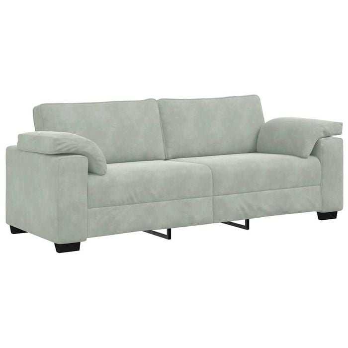 vidaXL 3-Seater Sofa Light Grey 178 cm Velvet sofa 3-seater couch velvet sofa