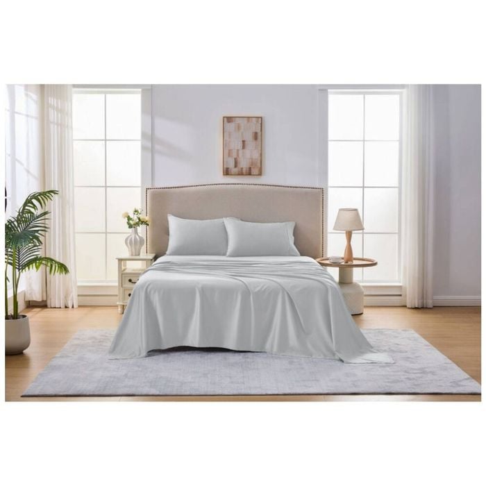 Grosvenor House 500TC Egyptian Cotton Sheet Set W/ Pillowcase King Silver