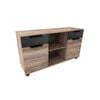 Modern Home Living AFTAN Credenza 120cm(W)x40cm(D)x50cm(H) - Warm Oak & Black