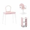 Costway Kid Makeup Vanity Set Hair Salon Station Chair Rolling Cart