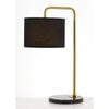 Telbix Ingrid Modern Table Desk Lamp Light Marble Metal Fabric Black Gold