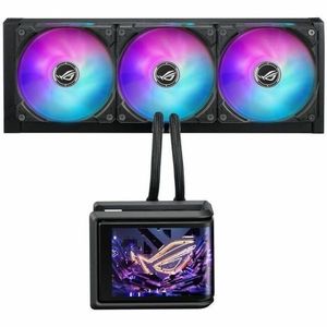 ROG Ryuo IV SLC 360 ARGB with shortened tubing maximizes a clean aesthetic movable curved 6.7-inch AMOLED display supports naked
