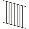 ProtectorAl 0350-1200W x 1200H Satin Black Flat Top Square Picket Pool Fence Panel Raked Up to 15º - Black