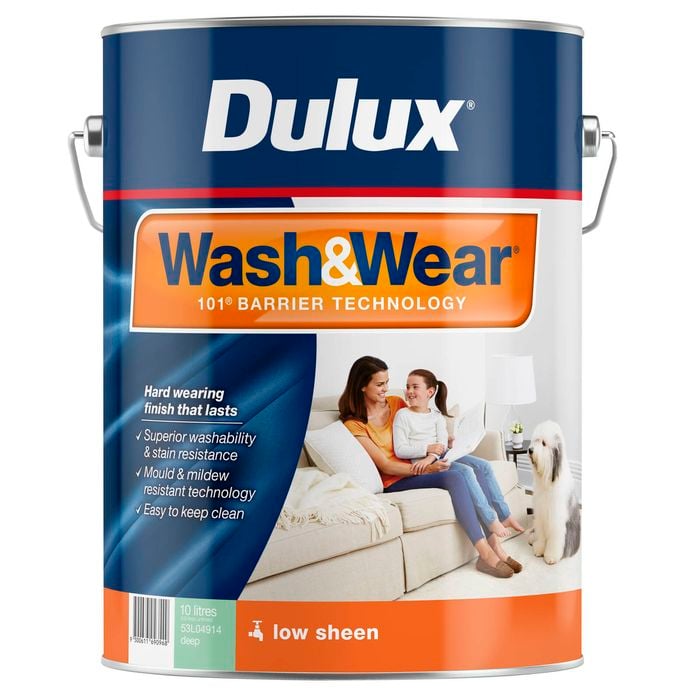 Dulux 10L Deep Low Sheen Wash&Wear Interior Paint