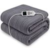 Laura Hill Xl Electric Heated Blanket Throw Soft Coral Fleece With 10 Heat Settings - Grey