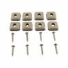 Surface Gard 25mm Square Slide Glide With Screws - 8 Pack