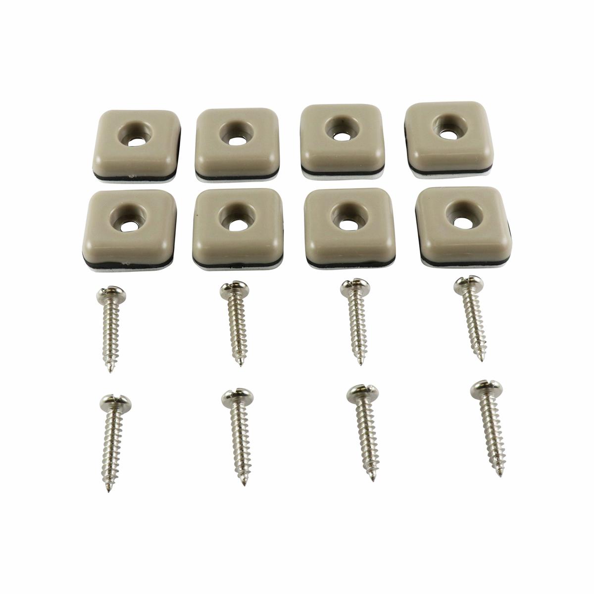 Surface Gard 25mm Square Slide Glide With Screws - 8 Pack - Bunnings ...