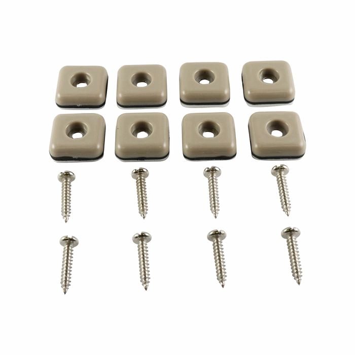 Surface Gard 25mm Square Slide Glide With Screws - 8 Pack