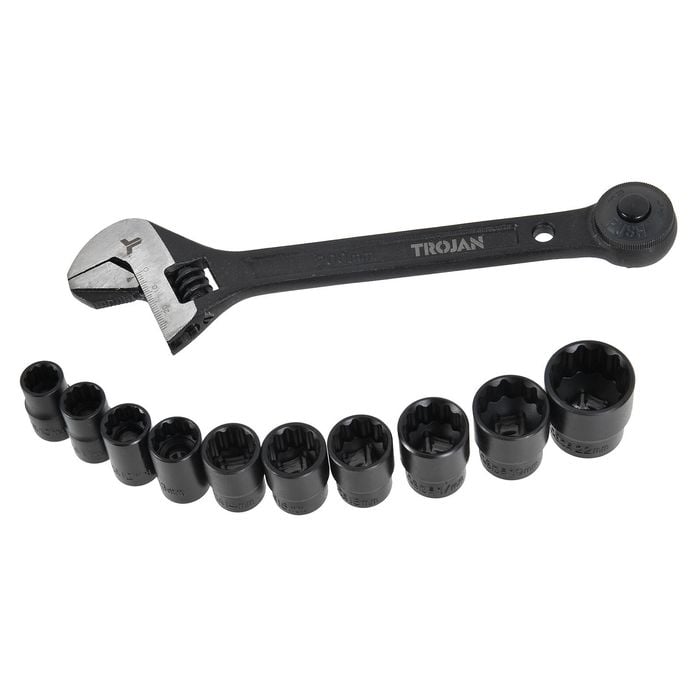 Trojan 11pc Ratcheting Wrench Set 