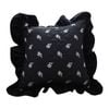 SOGA 45cm Black Ruffled Throw Pillow