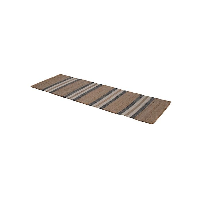 Trekka 180 x 60cm Black Stripe Dune Jute and Cotton Runner
