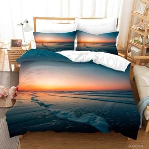 3D Landscape Sunset Beach Ocean Quilt Cover Set Bedding Set Duvet Cover Pillowcases LXL