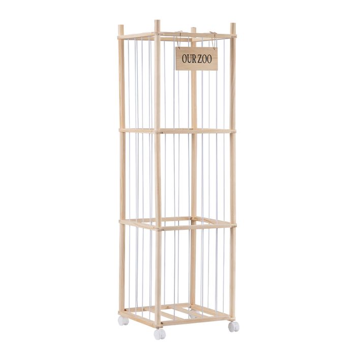 PlayPals 215L Stuffed Animal Toy Storage Organizer w/ Wheels Elastic Cord Cage 40x40x136CM