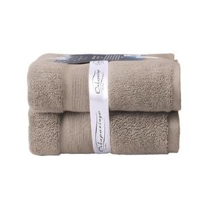 2PK Ultimate Alanya Bathroom Bath Mat/Towel 850Gsm Almond