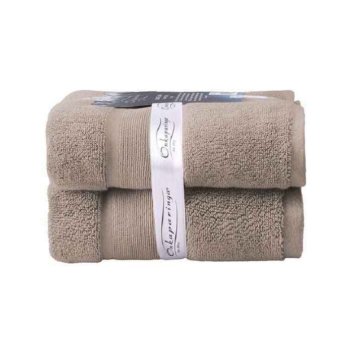 2PK Ultimate Alanya Bathroom Bath Mat/Towel 850Gsm Almond