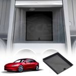 Center Console Organizer Mat for Tesla Model 3 Highland 2023-2024 Black Soft Silicone Non-Slip