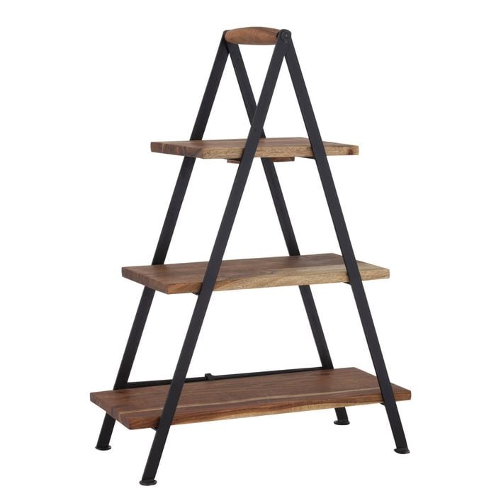 Davis & Waddell Fine Foods Three Tier Serving Stand Natural & Black 48x23x68cm
